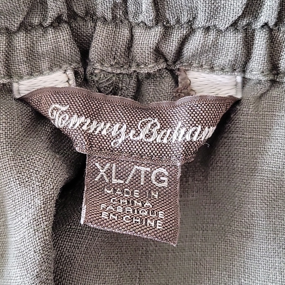 Tommy Bahama Green Linen Drawstring Cropped Capri Pants Size XL - Picture 5 of 7